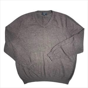 CLUB ROOM Men's 100% Cashmere V-Neck Sweater in Brown Size XL